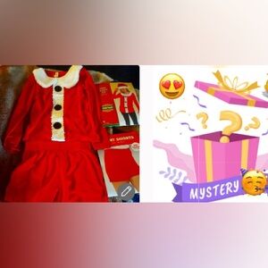 Santa's two-piece child Christmas outfit new w/ mystery gift